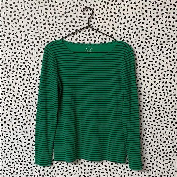 J. Crew Tops - J. Crew Green Striped Artist Tee